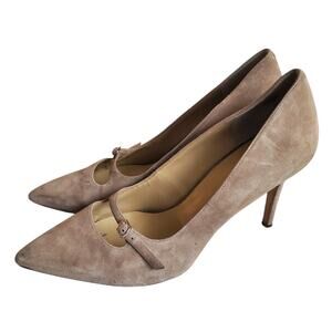 Suede Buckle Heels Light Brown Classic Timeless Ann Taylor - Size 9